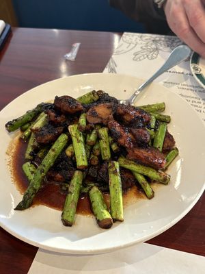 Caramelized chicken and beef VGF   at Veggie Heaven in Teaneck