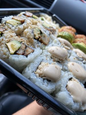 Eel & Avocado Roll Spicy Tuna Roll at Veggie Heaven in Teaneck