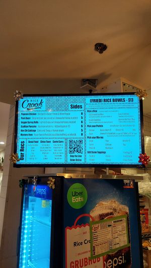 Menu at Rice Crook in Arlington