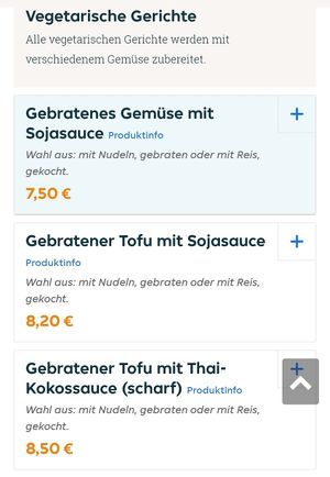 Vegetarische - Vegane Gerichte  at Mekong Grill in Hamburg