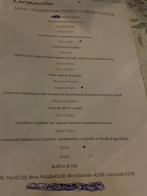 Menu completo at Karmacola in Turin