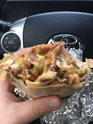 Vegan soy curl super burrito 😻 at Habanero Burrito - Food Cart in Portland