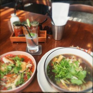 Tons of herbs and shrooms for the Vegan Pho  at The Black Box Provisions & Restaurant Naga in Kuta