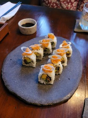 Mango sushi at The Black Box Provisions & Restaurant Naga in Kuta