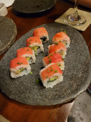 Vegan tuna at The Black Box Provisions & Restaurant Naga in Kuta