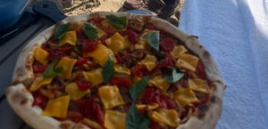 Vegetarian Pizza from Makani restaurant/beach club  at Four Seasons Hotel in Doha