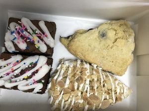 I will dream of these scones!   Got a couple gf brownies too.  So good!  at Hollycake House in East Rochester