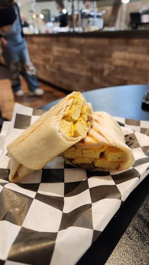 The Original Breakfast Sandwich in a Wrap #Veganuary at Hollycake House in East Rochester