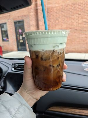 Top o the morning cold brew special with mint cold foam at Hollycake House in East Rochester