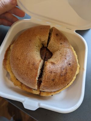 Breakfast sandwich at Hollycake House in East Rochester