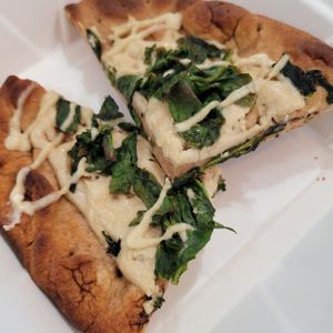 Spinach ricotta personal pizza  at Green Leaf Vegan Kitchen in Roanoke
