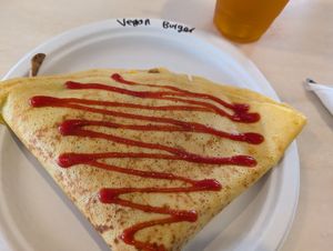Vegan burger at Suzette Creperie & Cafe in Worcester