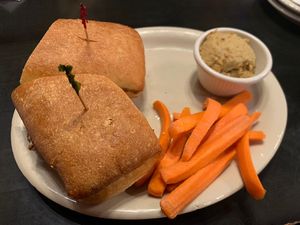 Vegan Impossible Philly with Hummus and Carrots  at Union Jack Pub in Westfield