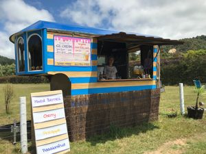 Lovely spot in the sun at Marahau Ice Dream in Marahau