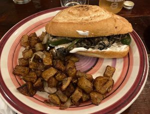 Mushroom sandwich at Veggie Veggie in Puerto Morelos