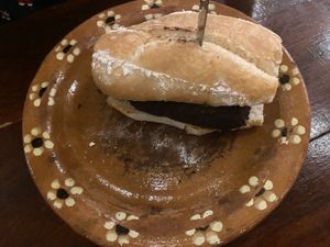 Choripán sándwich  at Veggie Veggie in Puerto Morelos