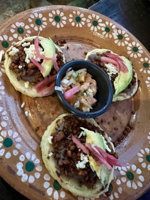 Sopes  at Veggie Veggie in Puerto Morelos