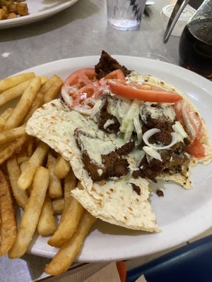 Vegan gyros  at Cafe Olympic in Crystal Lake