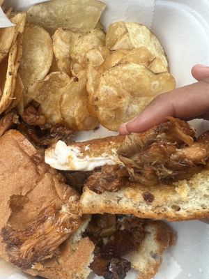 The New Porker (Vegan on request)
Housemade Chips  at Cafe Olympic in Crystal Lake