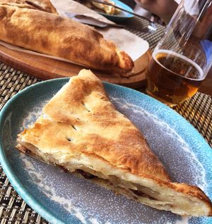 Two pieces of lobiani, and you're full! at Dom Vkusa Sharden in Tula