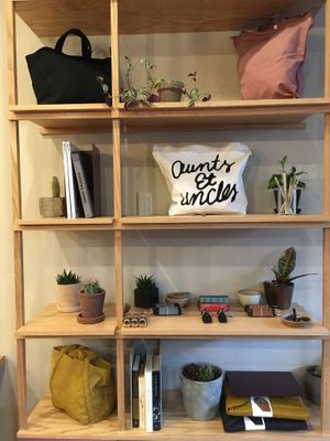 Some items in the shop at Aunts et Uncles in Brooklyn