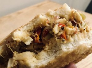 Bake & saltfish  at Aunts et Uncles in Brooklyn