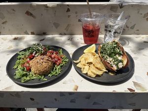 Mofongo & Lobster roll  at Aunts et Uncles in Brooklyn