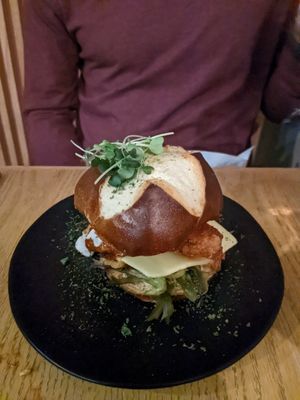 Chicken sandwich at Aunts et Uncles in Brooklyn