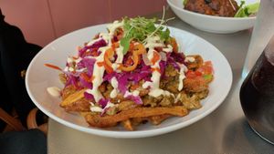 loaded fries  at Aunts et Uncles in Brooklyn