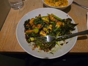 Half eaten all Great everything. Great seasoning! at Aunts et Uncles in Brooklyn