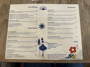 Menu  at Aunts et Uncles in Brooklyn