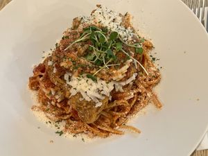 Fruit of heirloom pasta at Aunts et Uncles in Brooklyn