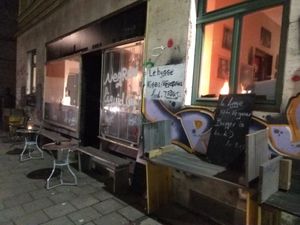 View from outside at Café le Hygge in Munich