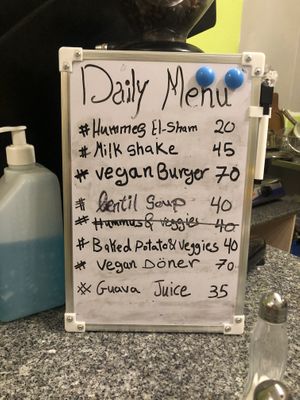 Menu  at Kakao Cafe in Dahab