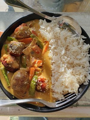 vegan meatballs (handmade) at Kakao Cafe in Dahab