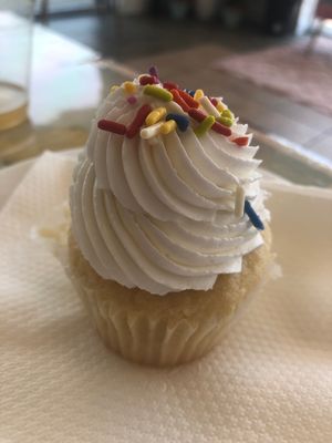 Vanilla cupcake  at Kickshaws Gluten-free Bakery in Fredericksburg