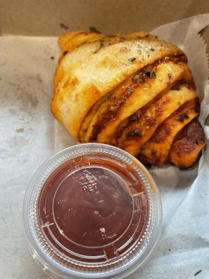 Pizza rollls  at Kickshaws Gluten-free Bakery in Fredericksburg