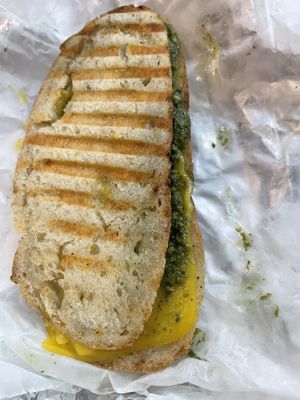 Pesto grilled cheezse  at Kickshaws Gluten-free Bakery in Fredericksburg