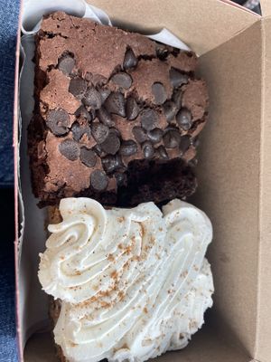 Brownie and carrot cake   at Kickshaws Gluten-free Bakery in Fredericksburg