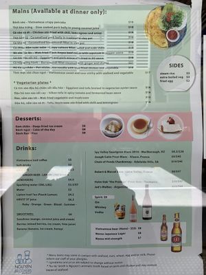 Page 2 of menu at Nguyen Brothers in Maroochydore