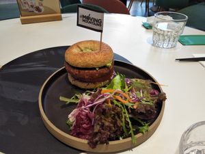 Breakfast bagel at Green Common - Raffles City in Shanghai