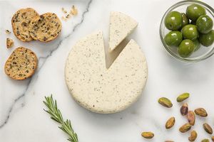 Herbed Feta - Vegan Wheel
Dairy-free, Nut-free, Gluten-free, GMO-free at Vegan Stokes Cheese in Markham