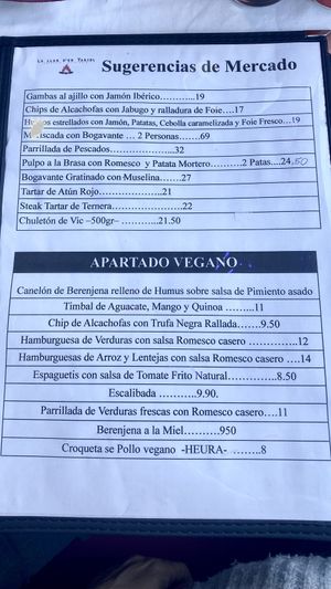 Carta (apartado veggie)  at La llar d'en Tariel in Mollet Del Valles