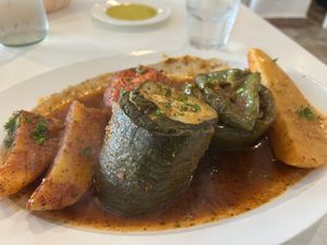 Gemista entee YUM! Stuffed grilled veggies   at Blu Kouzina in Sarasota