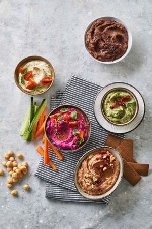 Hummus dips (VEGAN) at Zaatar w Zeit in Vancouver