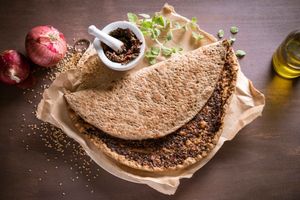 Wild Zaatar Manousheh (Vegan) at Zaatar w Zeit in Vancouver