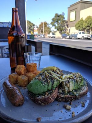 Tasty brunch with outdoor seating at Code Black Coffee in Brunswick