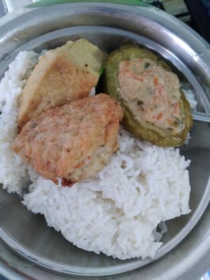 Delivery of yong tau foo with rice via Grabfood at Green by choice 我行我素 - Hougang Green Mall in Northeast Singapore