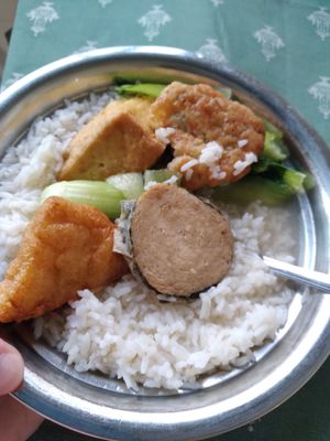 A piece of mock fish consider as yong tau foo? at Green by choice 我行我素 - Hougang Green Mall in Northeast Singapore