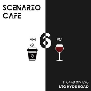 Great coffee and great wine list at Scenario Cafe in Yeronga